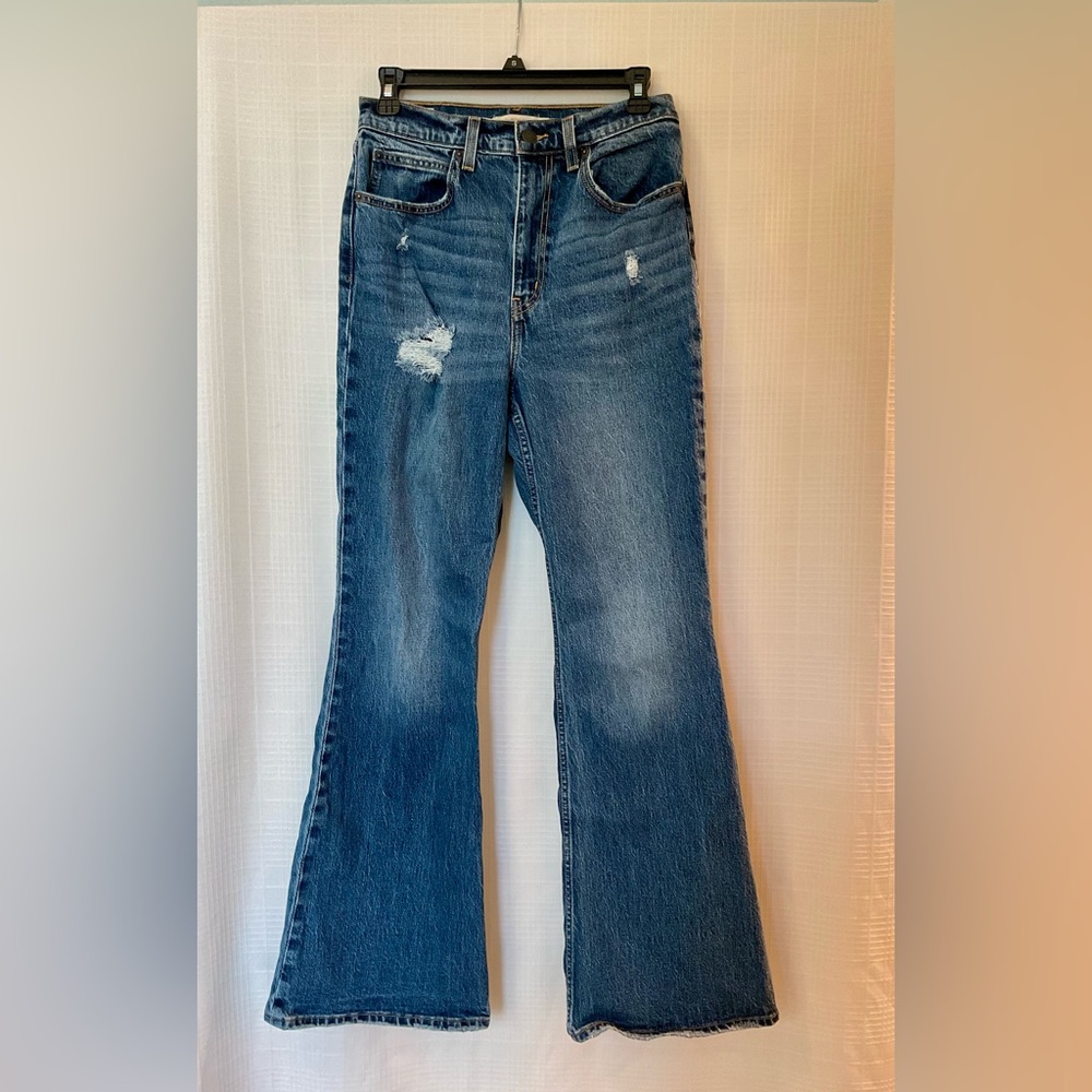 Levi's Distressed Blue Flare Jeans
